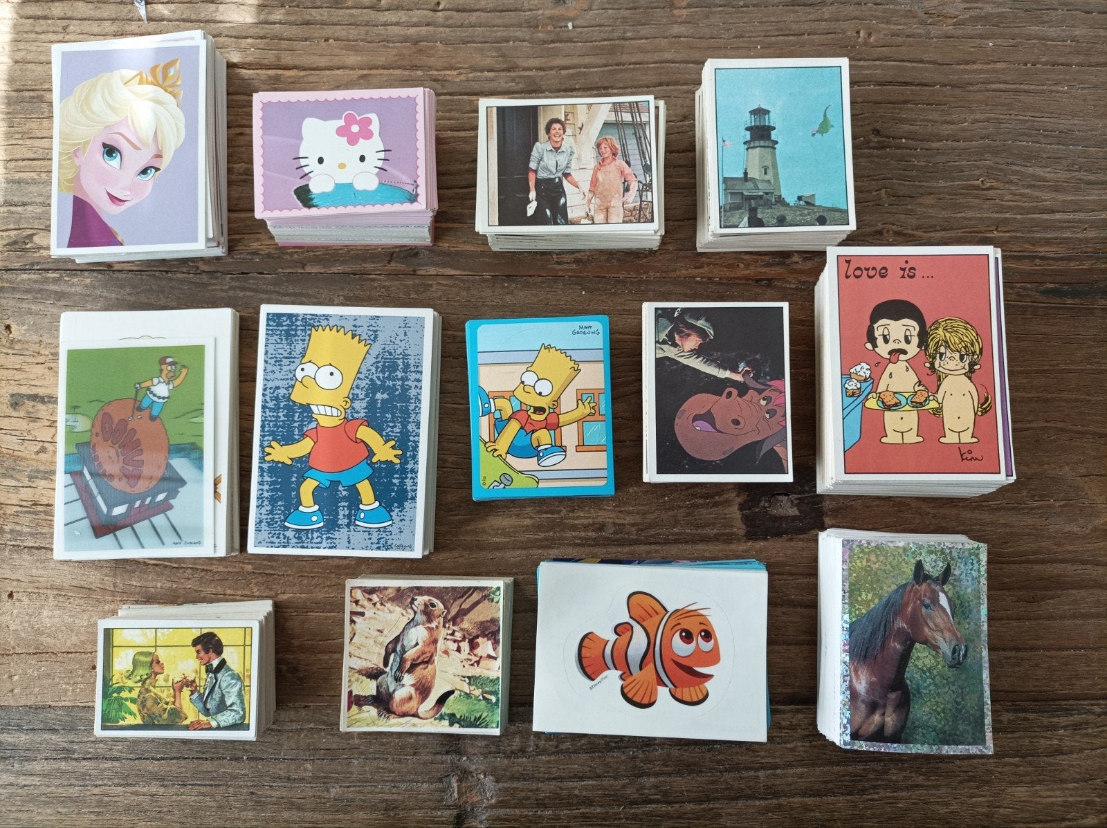 Panini groot lot , 1413 stickers. Barbie, thé Simpsons,enz, Ophalen of Verzenden