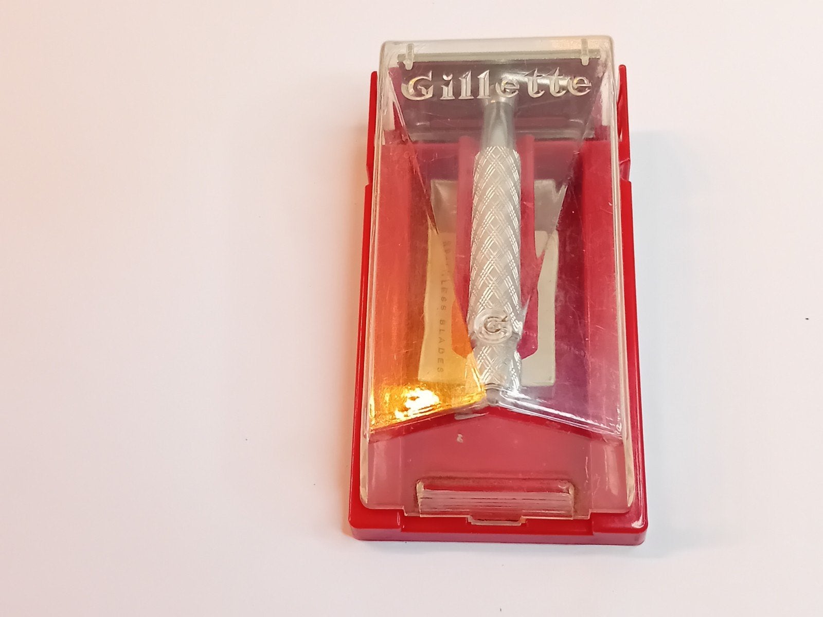 Gillette Tech vintage scheermes uit 1960 met etui, Ophalen of Verzenden