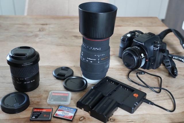 Konica Minolta Dynax 5D incl. 3 lenzen + accesoires, Audio, Tv en Foto, Fotocamera's Analoog, Ophalen, Gebruikt, Spiegelreflex