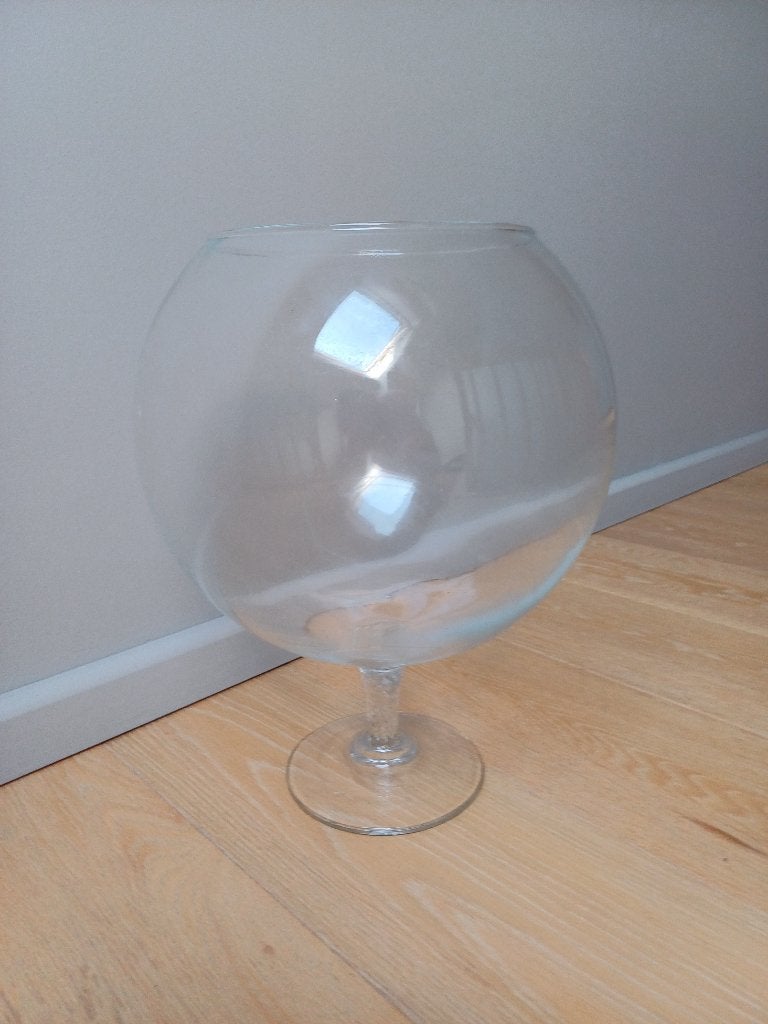 Vaas in vorm van Cognac glas, Ophalen, Zo goed als nieuw, Glas