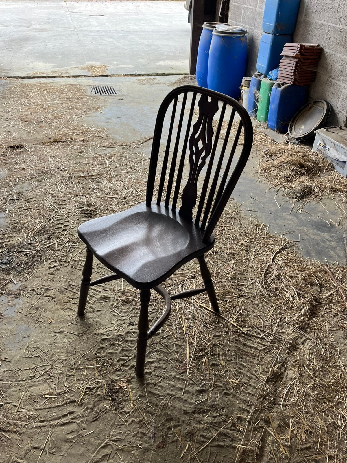 Houten eetkamerstoel, Huis en Inrichting, Stoelen, Ophalen, Gebruikt, Bruin, Vijf, Zes of meer stoelen