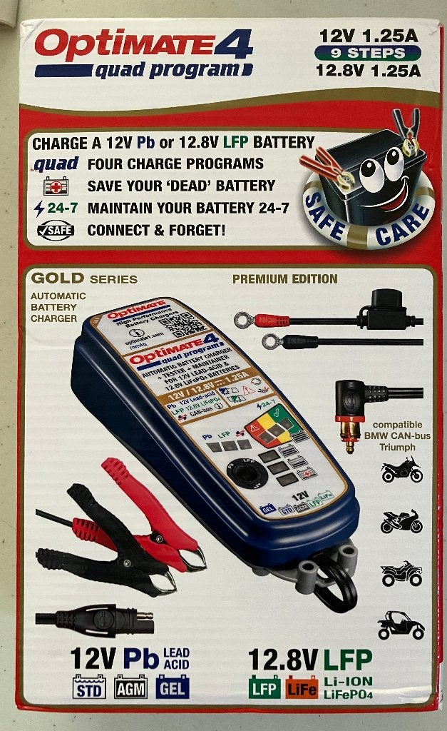 Chargeur moto OPTIMATE 4 Quad Program Edition PREMIUM, Motos, Enlèvement ou Envoi