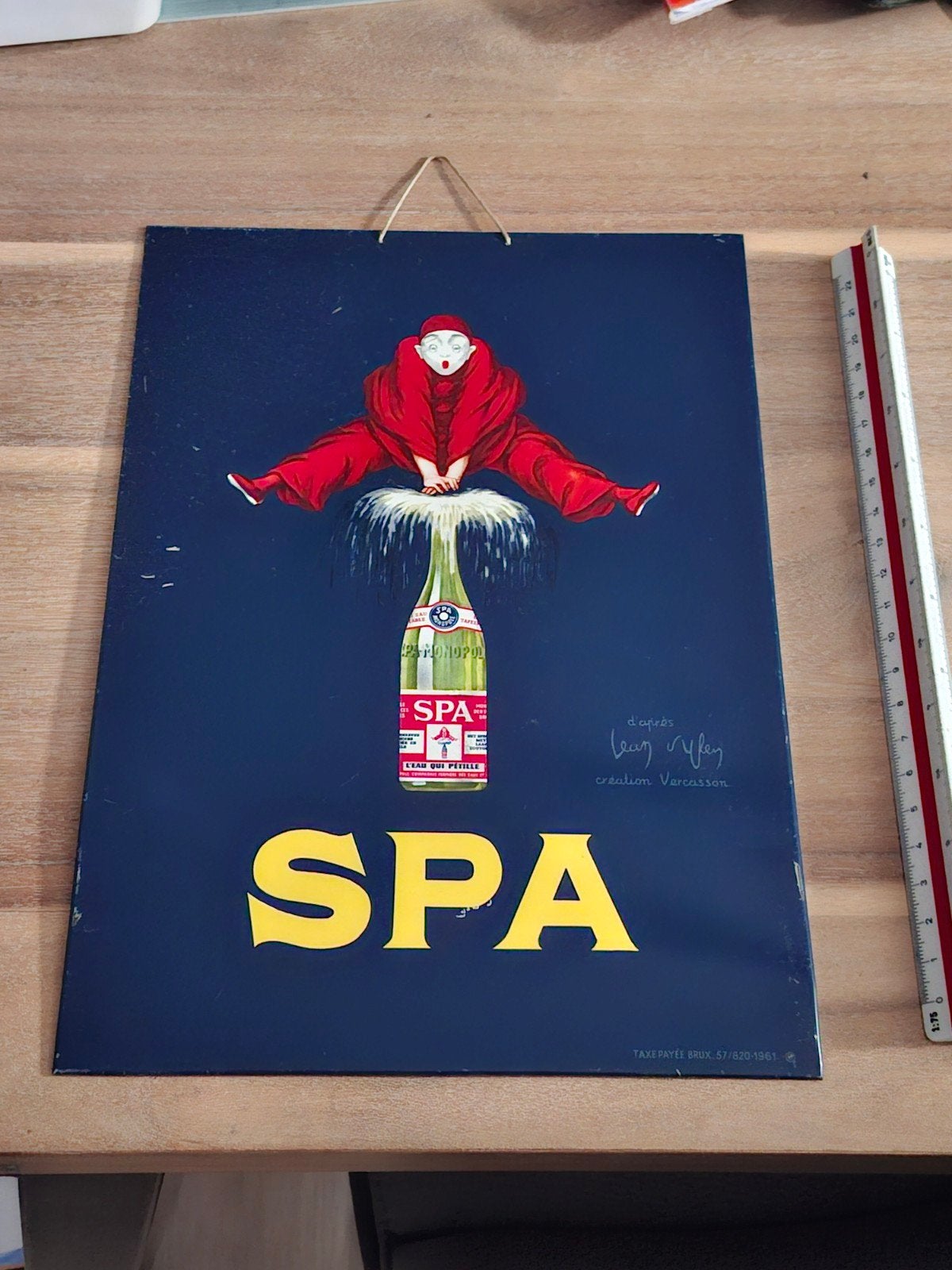 Boîte publicitaire SPA 1961, très bel état. Nr 1, Enlèvement ou Envoi, Utilisé, Panneau publicitaire