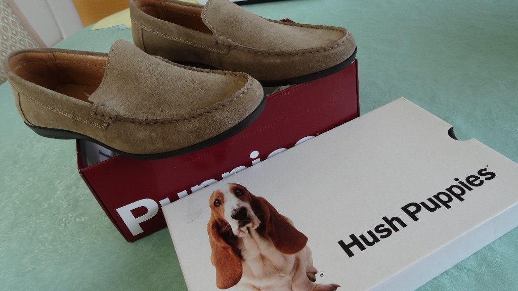 MOCASSIN "HUSH PUPPIES" MAAT 46, Bruin, Ophalen of Verzenden, Zo goed als nieuw, Espadrilles of Moccasins