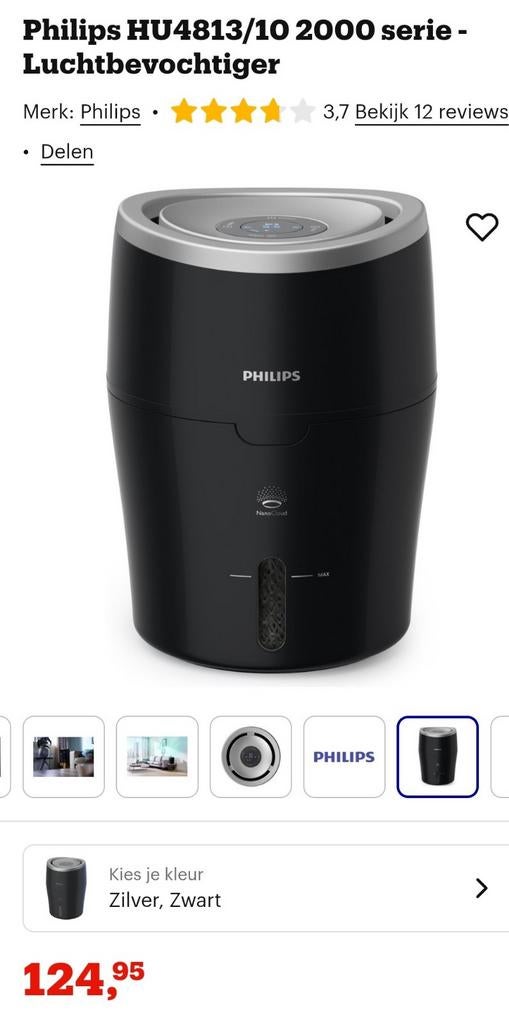 Luchtbevochtiger Philips HU4813/10, Ophalen, Zo goed als nieuw, Luchtbevochtiger
