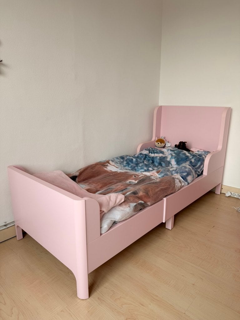 Meegroeibed meisje (eventueel met matras en lakens), Ophalen, Gebruikt, 85 tot 100 cm, Lattenbodem