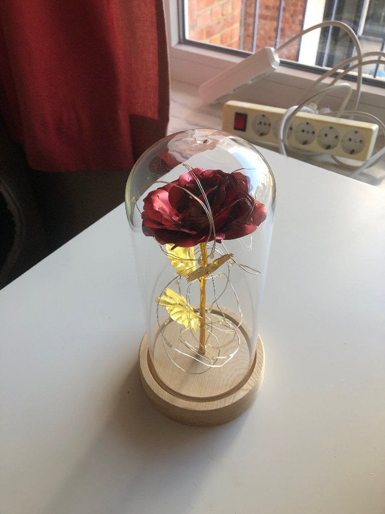 Cloche avec une rose brillante, Avec pied, 11 cm, Enlèvement, Plastique