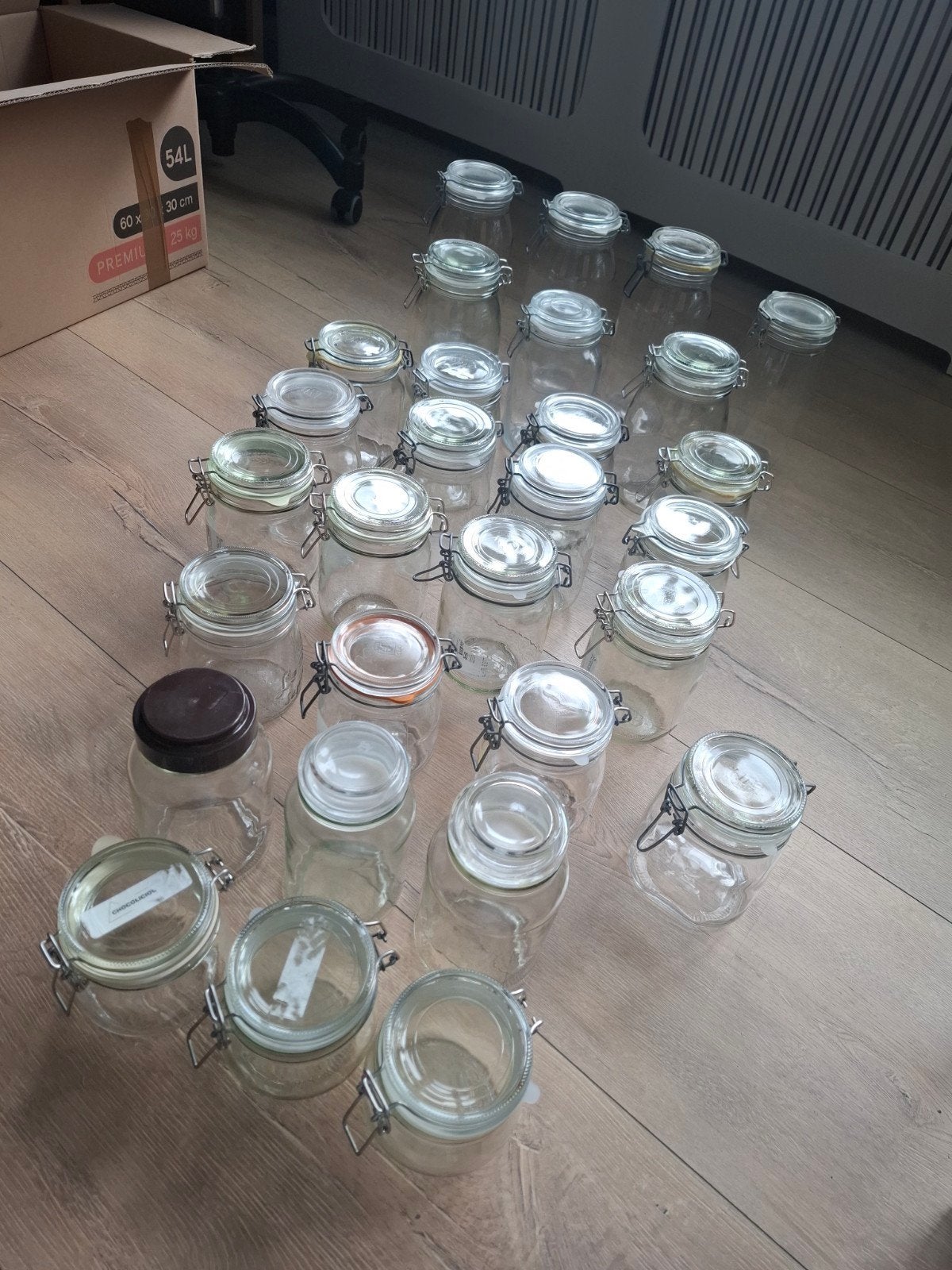 Set van 29 glazen potten, Huis en Inrichting, Met deksel, Ophalen, Glas, IKEA