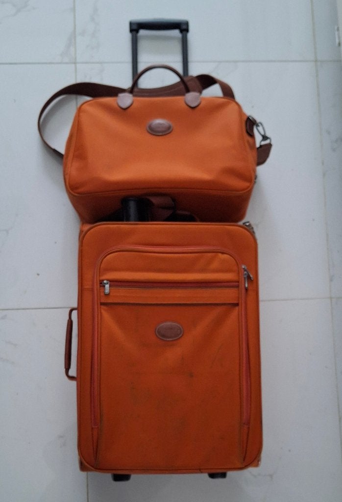 Longchamp Vintage handbagagekoffer + reistassenset, Handtassen en Accessoires, Koffers, Gebruikt, 50 tot 60 cm, Minder dan 35 cm
