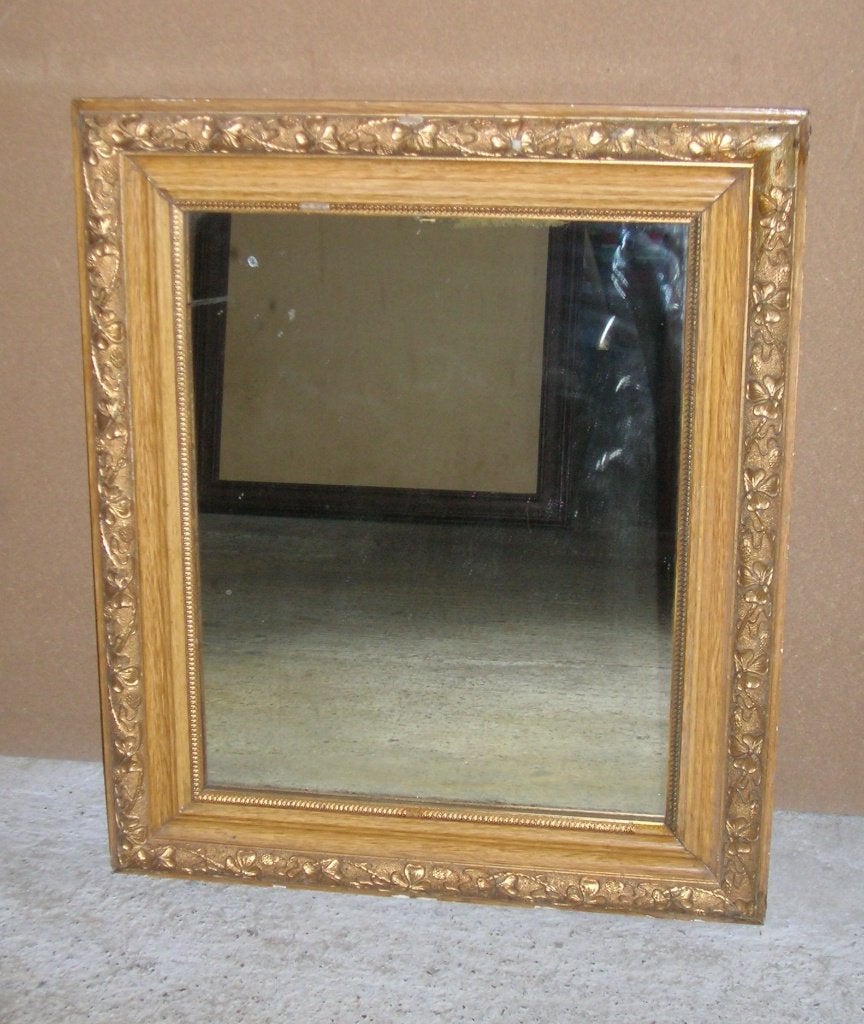 Vintage spiegel in kader, Ophalen, Rechthoekig, 50 tot 100 cm, Minder dan 100 cm