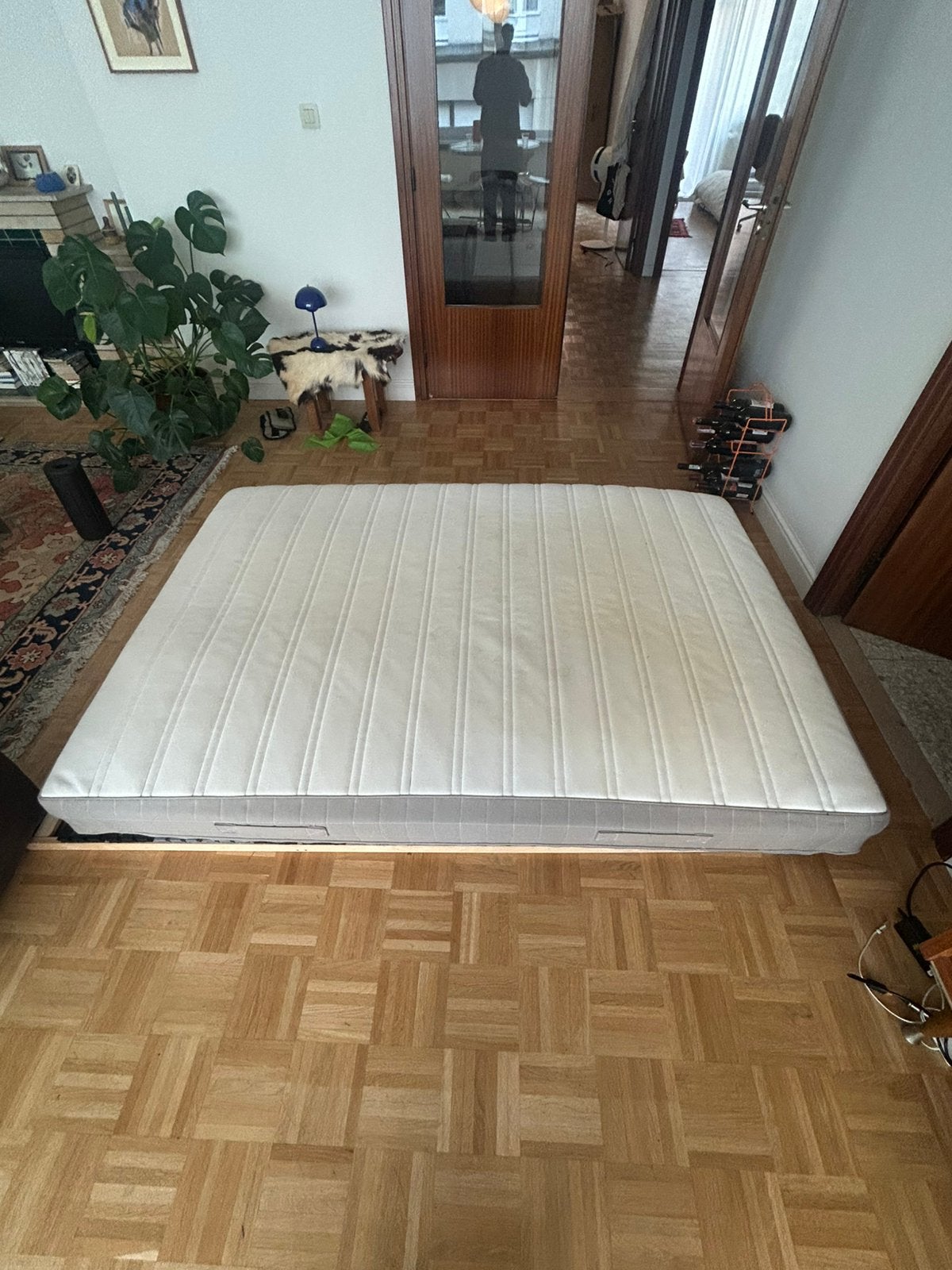 GRATIS: lattenbodem en matras 1m40 breed IKEA, Huis en Inrichting, Ophalen, Gebruikt, 140 cm, Twijfelaar