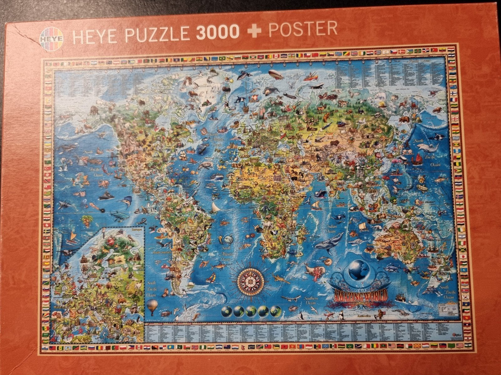 HEYE puzzel wereldkaart 3000 st, Ophalen
