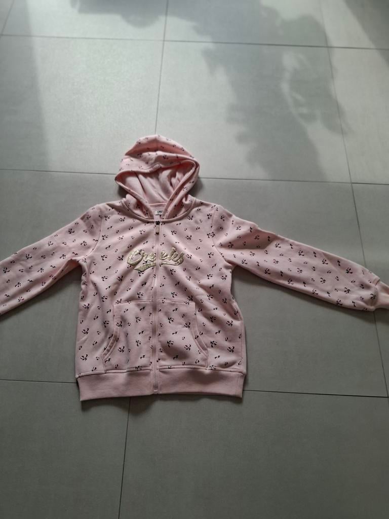 Vest met rits, gouden letters, bloemen takjes. Maat 12j, Kinderen en Baby's, Ophalen, Gebruikt, Maat 158