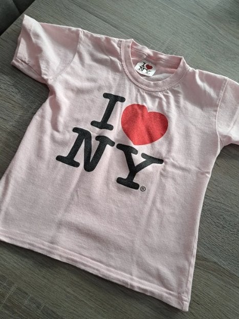 I love NY roze t-shirt 6/8 jaar, Kinderen en Baby's, Kinderkleding | Maat 116, Ophalen of Verzenden, Zo goed als nieuw, Meisje