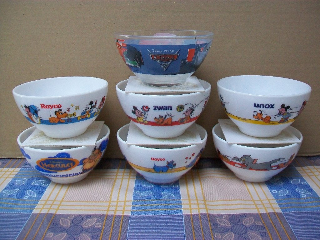 Arcopal France Mickey Mouse Tom Jerry Soepkom Vintage Retro, Collections, Enlèvement ou Envoi, Mickey Mouse, Utilisé, Autres types