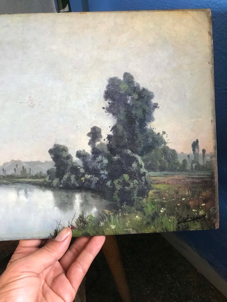 – Huile sur Panneau par Léon Joubert  – École de Barbizon, Enlèvement ou Envoi, Peinture à l'huile, Panneau, Paysage