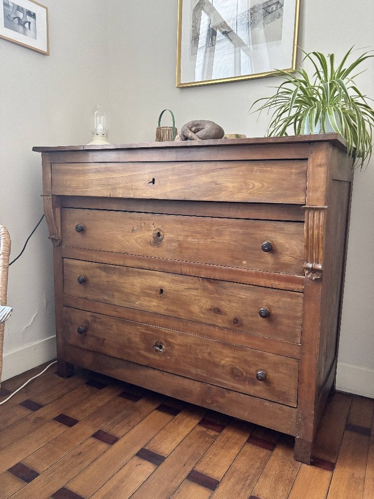 commode magnifique, 3 ou 4 tiroirs, Ancien, Cerisier, 100 à 150 cm