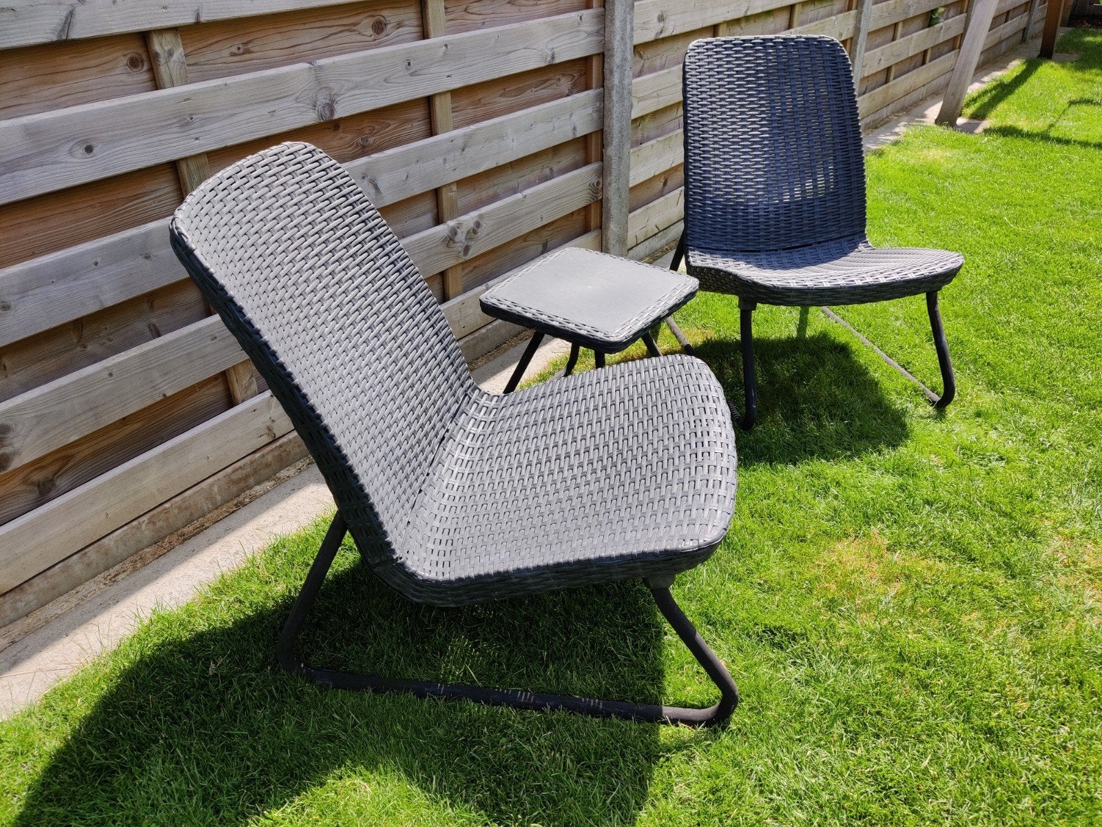 Loungesetje kunststof rotan antraciet, Tuin en Terras, Ophalen, Kunststof, Loungeset