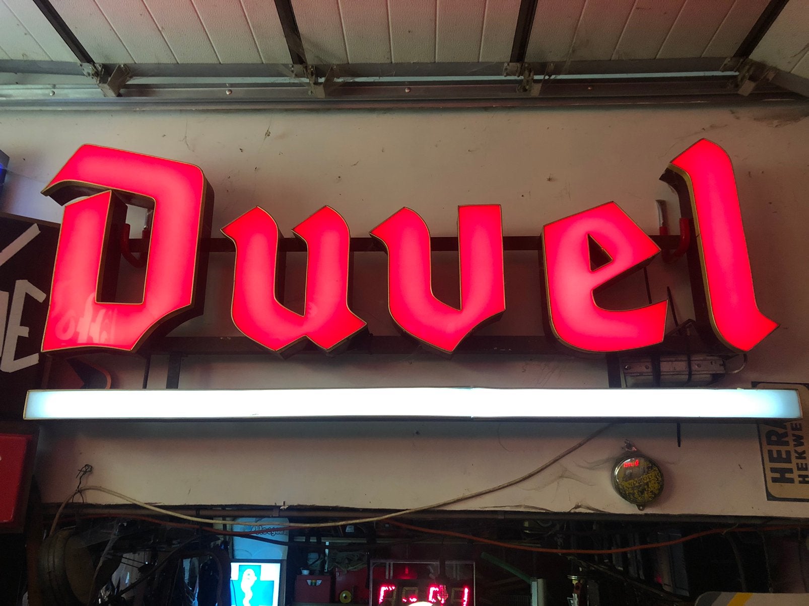 Duvel neon reclame, Verzamelen, Ophalen, Zo goed als nieuw, Reclamebord, Plaat of Schild, Duvel
