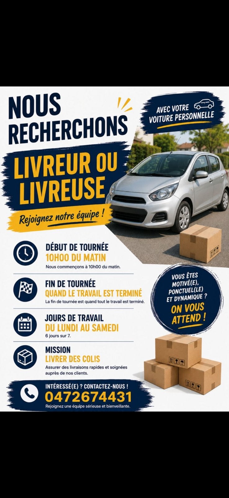 Offre d’emploi livraison, Autos : Divers, Modes d'emploi & Notices d'utilisation, Enlèvement ou Envoi