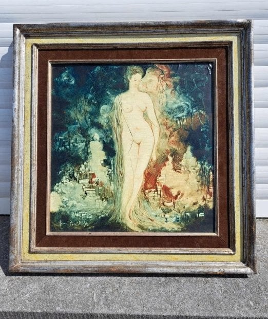 Huile sur panneau les racines du ciel signe Yves boel, Antiquités & Art, Enlèvement ou Envoi, Panneau