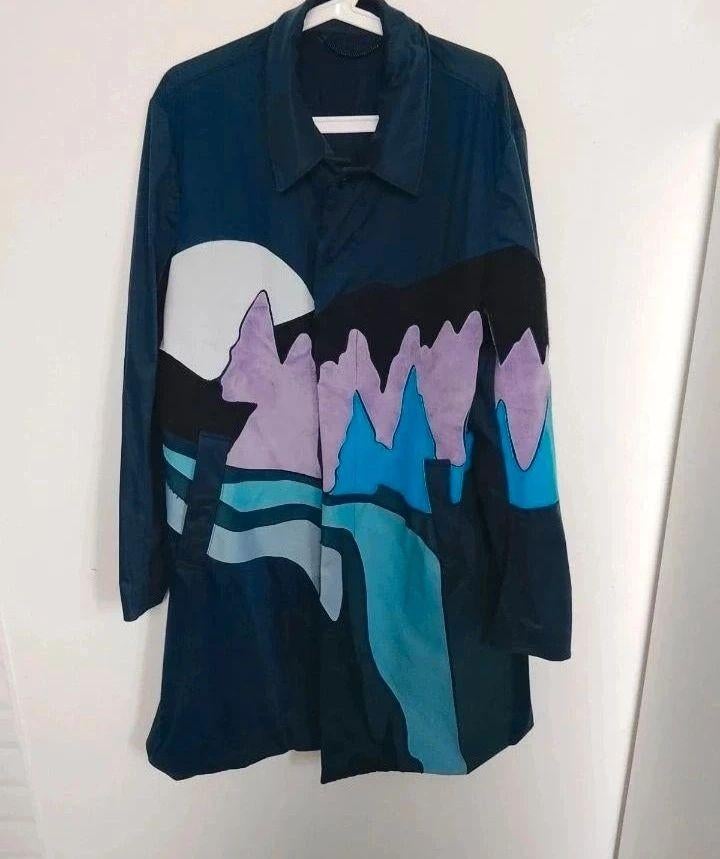 Vintage artistieke jas van Kenzo Paris — Landschapsapplicati, Ophalen, Gedragen, Kenzo, Maat 48/50 (M)