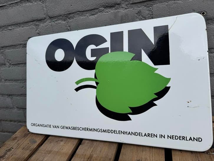 Vintage OGIN Emaille Reclamebord - Gewasbescherming