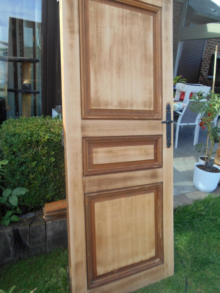 URGENT PORTE BOIS STYLE FERMETTE AVEC QUINCAILLERIE, Enlèvement, Utilisé