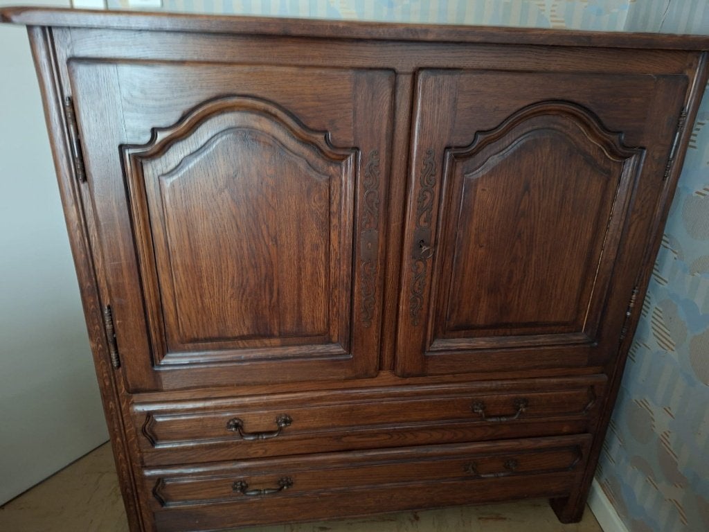 houten kast, Ophalen, Gebruikt, 150 tot 200 cm, Met lade(s)