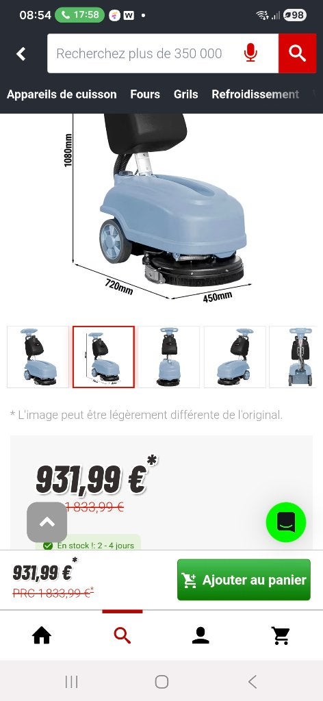 Autolaveuse professionnelle BRMHK1350 – quasi neuve, Ophalen, Zo goed als nieuw, Schrobmachine