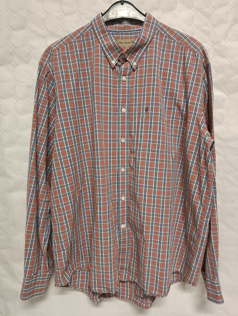 Deer Island 45/46 roodblauw geruit hemd, Kleding | Heren, Overhemden, Blauw, Ophalen of Verzenden