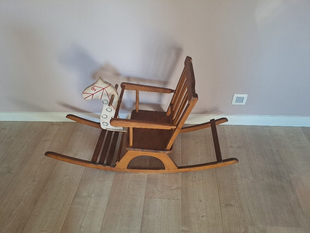 Houten retro schommelpaard, Ophalen, Gebruikt