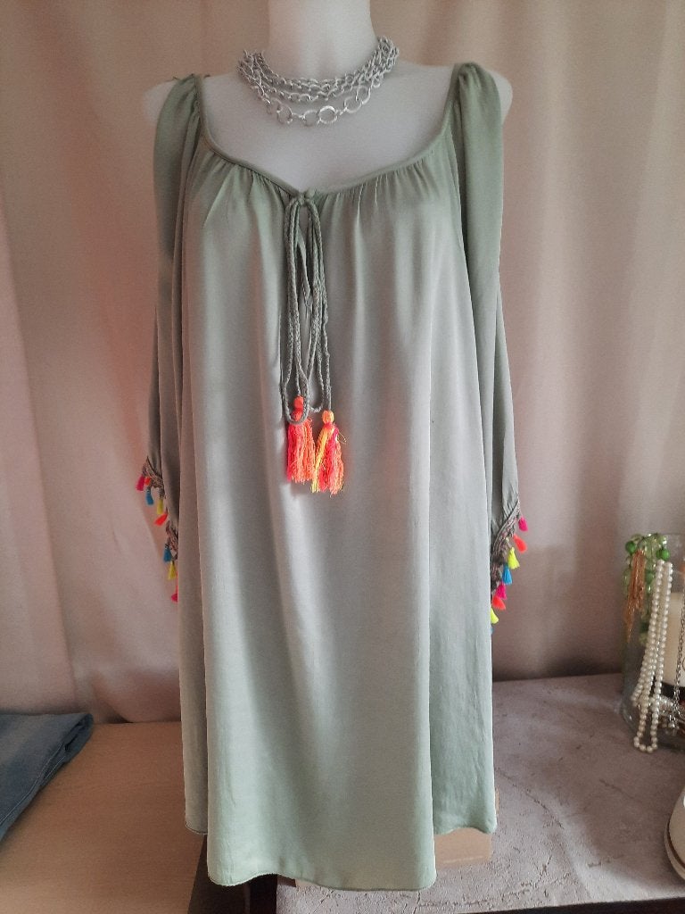 Ruimvallend zomerkleedje, Vêtements | Femmes, Robes, Taille 42/44 (L), Enlèvement ou Envoi, Vert, Porté