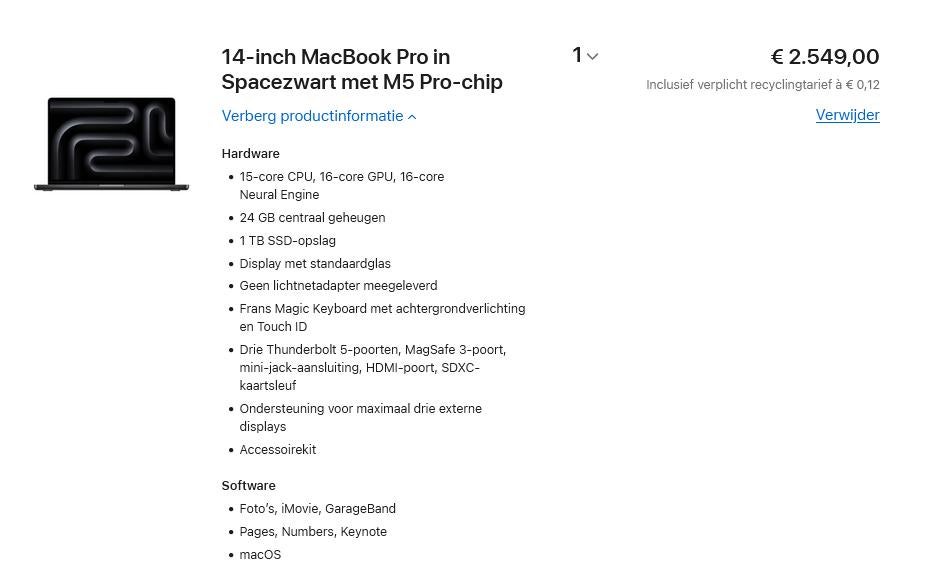 NIEUW 14-inch MacBook QWERTZU, Computers en Software, Apple Macbooks, Ophalen, Zo goed als nieuw, MacBook