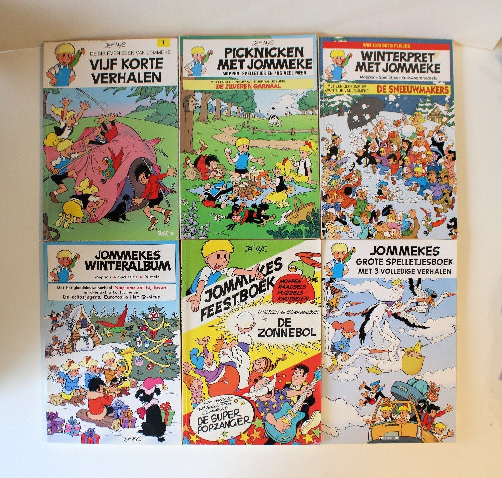 6 dikke Jommekesalbums met strips, moppen, spelletjes, enz, Gelezen, Jef Nys., Ophalen of Verzenden, Meerdere stripboeken