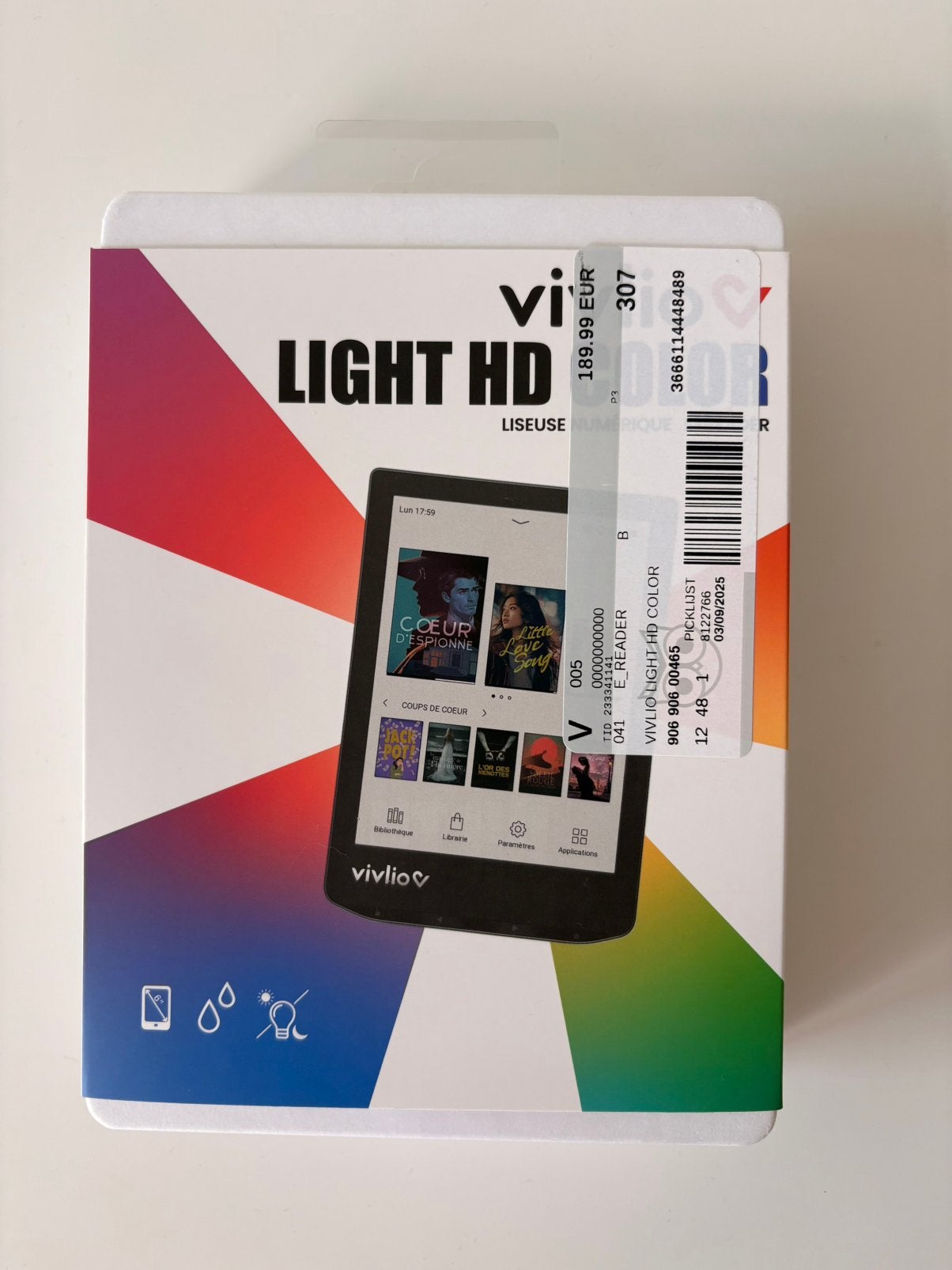 Vivlio Light HD Color e-reader, Ophalen, 6 inch of minder, Nieuw, Touchscreen