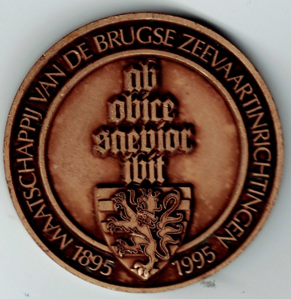 Medaille 100 jaar Brugse zeevaartinrichting 1895-1995, Verzenden, Brons