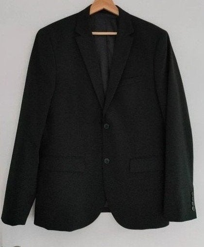 Mooi zwart kostuum Medium, Smal kan ook. H&M Vest + broek, Kleding | Heren, Maat 48/50 (M), Zwart, Ophalen of Verzenden, Zo goed als nieuw