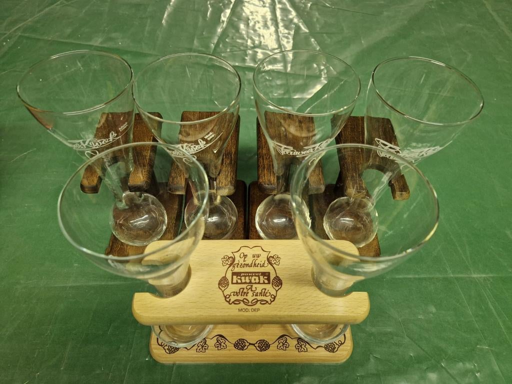 6 Kwak glazen met houder, Ophalen