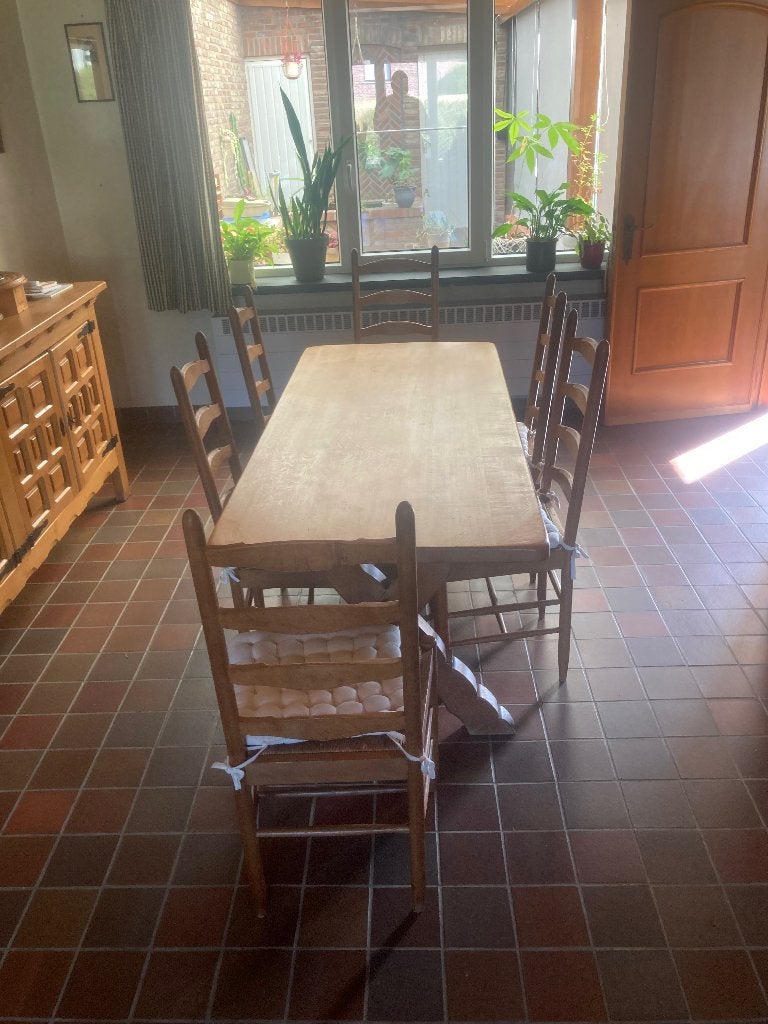 Vintage eetkamer, Enlèvement, Comme neuf, Vintage, 6 à 8 chaises