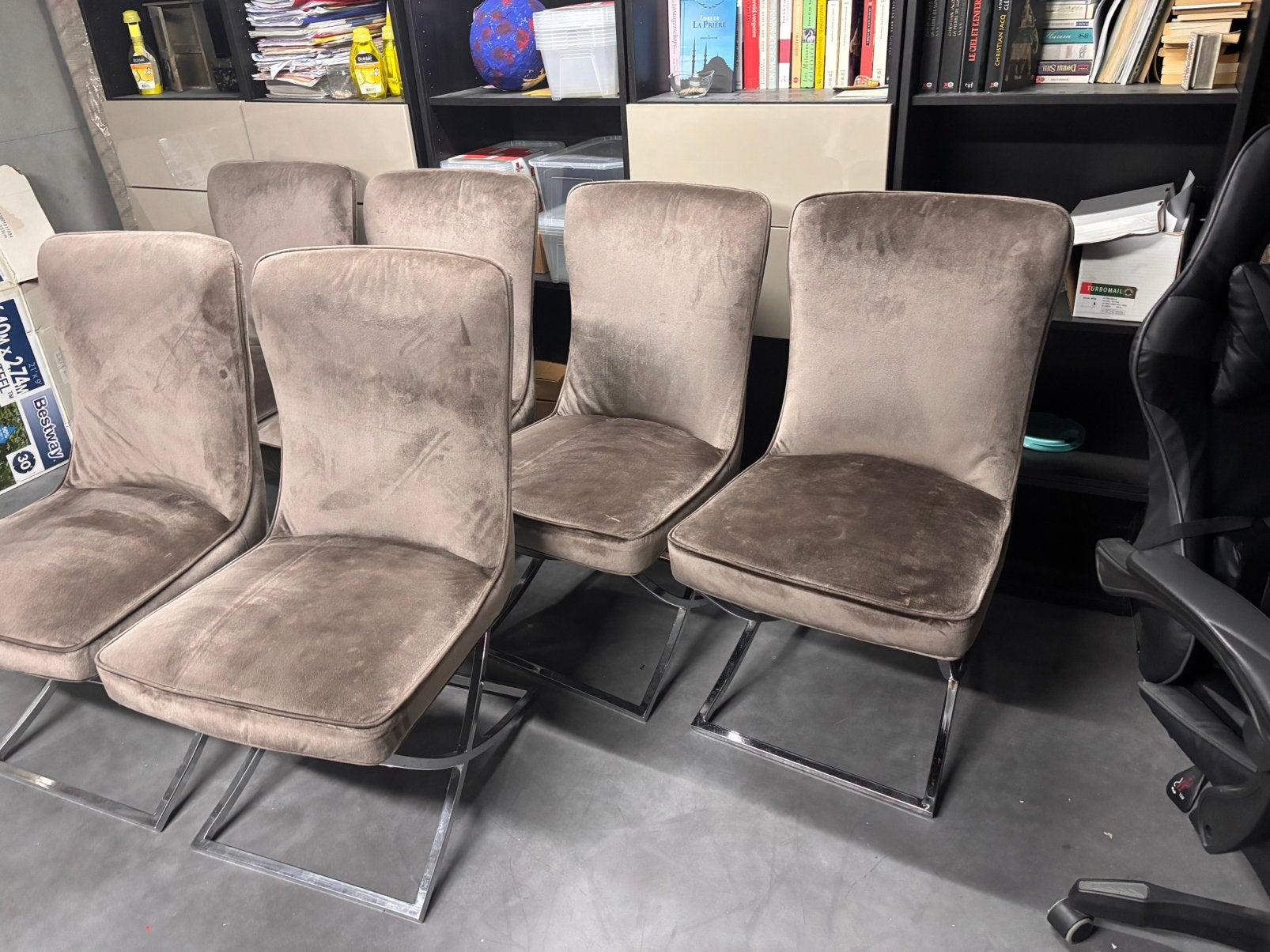 Chaises pour salle à manger, Maison & Meubles, Chaises, Gris, Contemporain, Enlèvement, Métal
