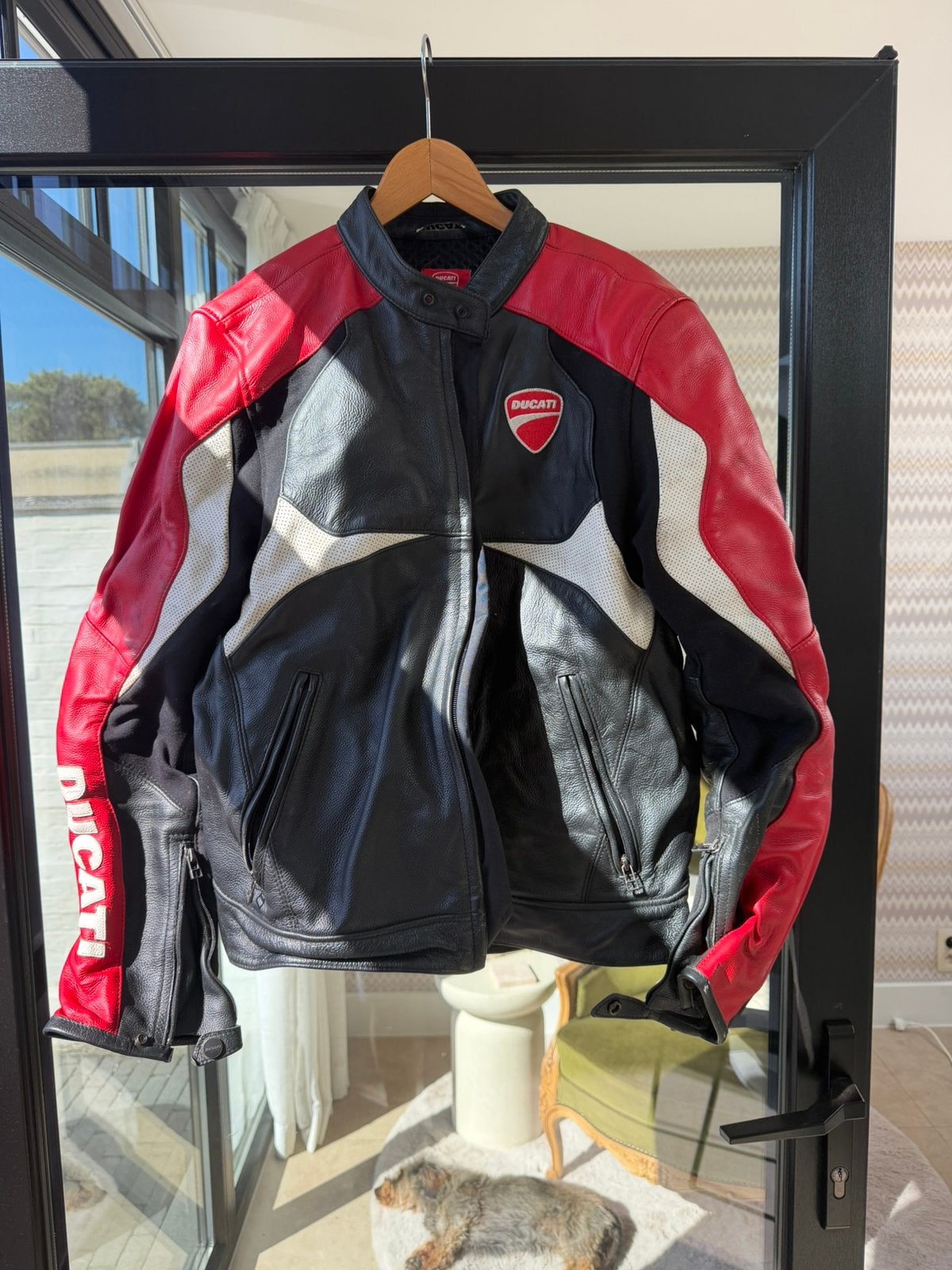 Moto jas leder Dainese maat 52 Ducati, Enlèvement, Seconde main, Hommes, Manteau | cuir
