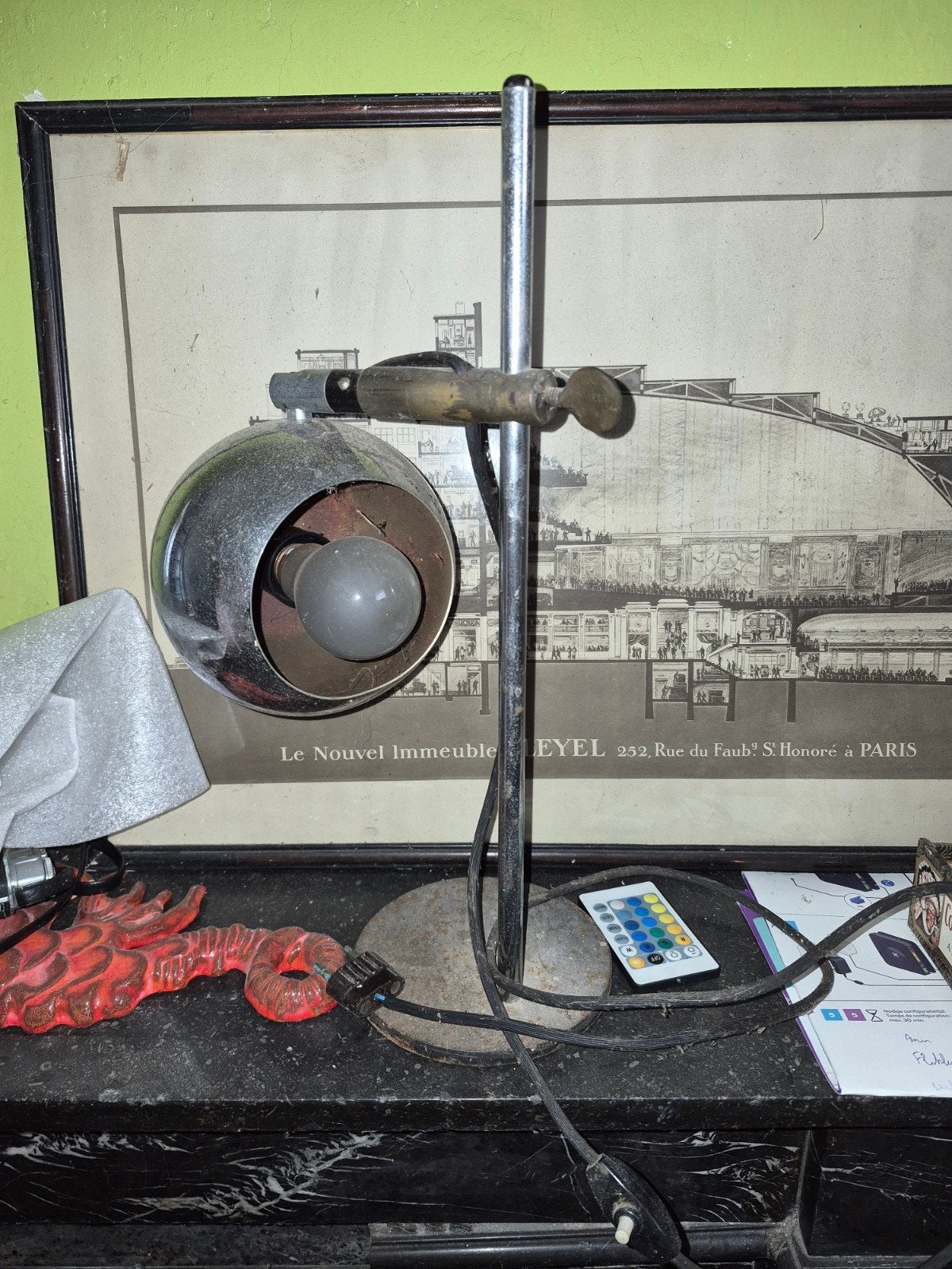 lampe de table chromée, Enlèvement ou Envoi, Lampe de bureau