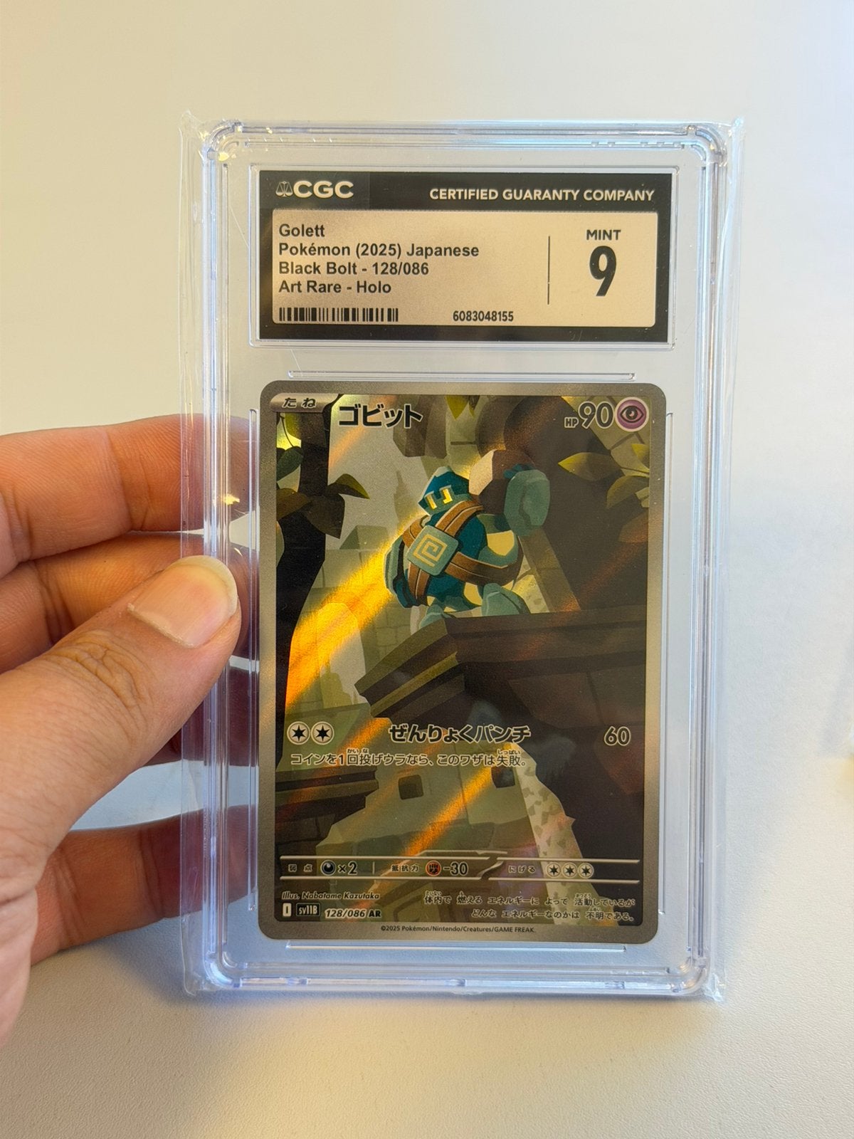 Pokémon Golett 128/086 Art Rare CGC 9 Japans 2025 jpn #128, Ophalen of Verzenden, Zo goed als nieuw
