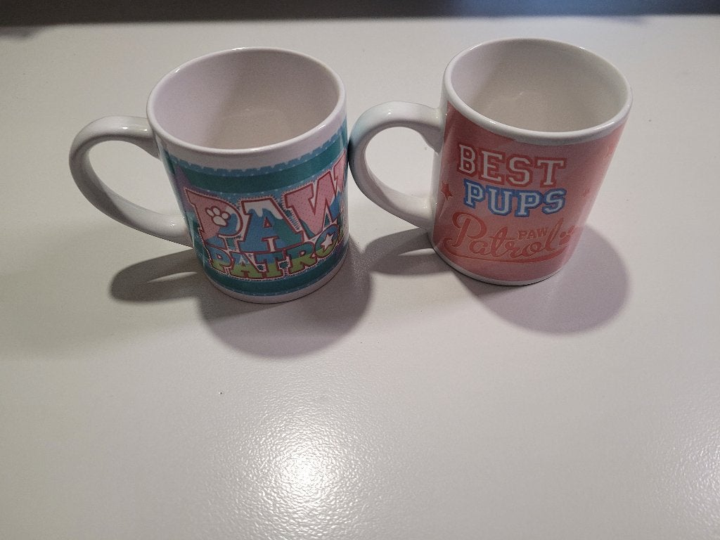 2 mokken Paw patrol, Ophalen, Gebruikt, Porselein, Mok