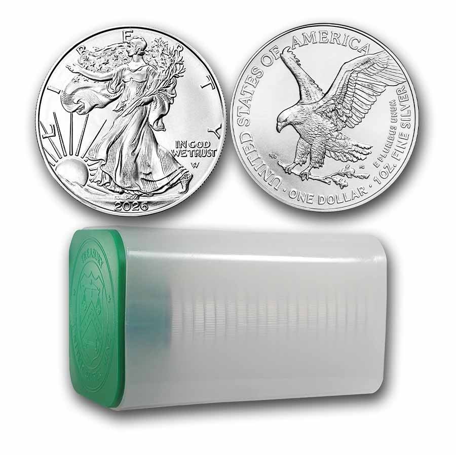 USA silver eagle 2026 zilver 1ounce .999 tube 20 munten, Postzegels en Munten, Edelmetalen en Baren, Zilver, Ophalen of Verzenden