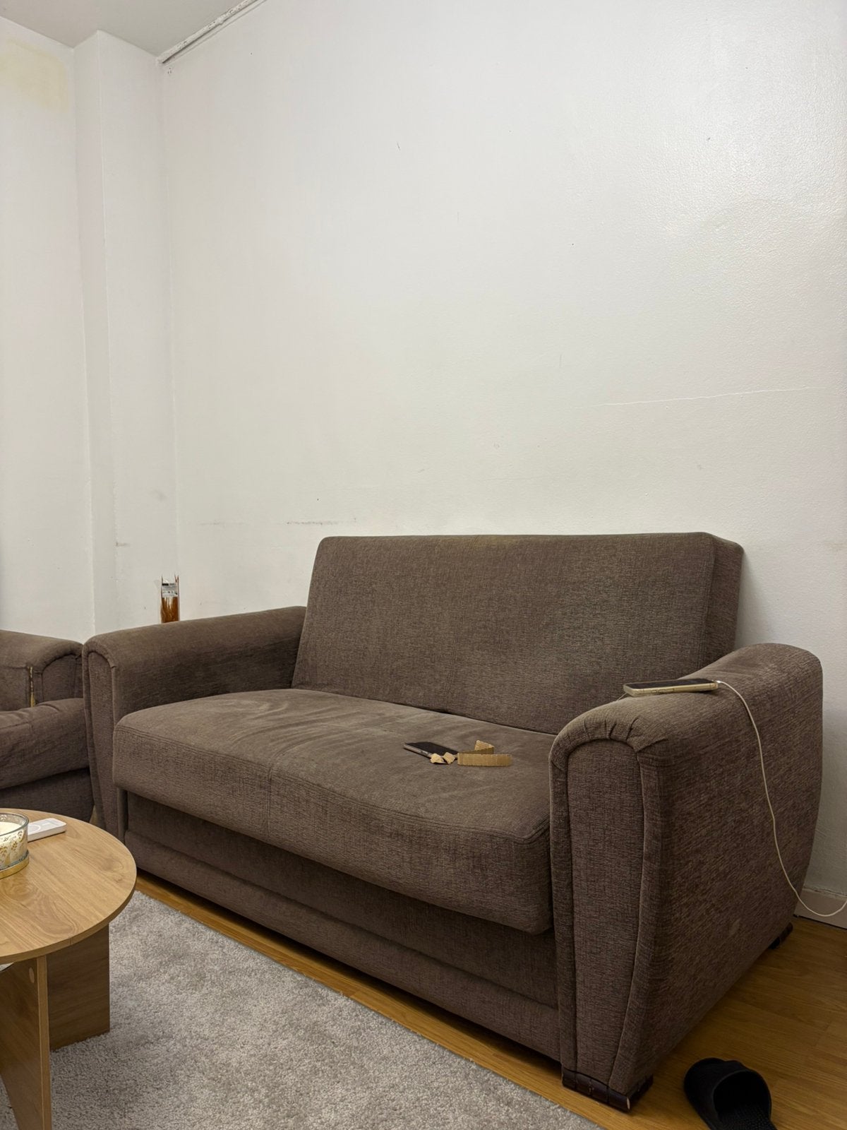Canapé marron, Ophalen, Overige materialen, 250 tot 300 cm, Gebruikt