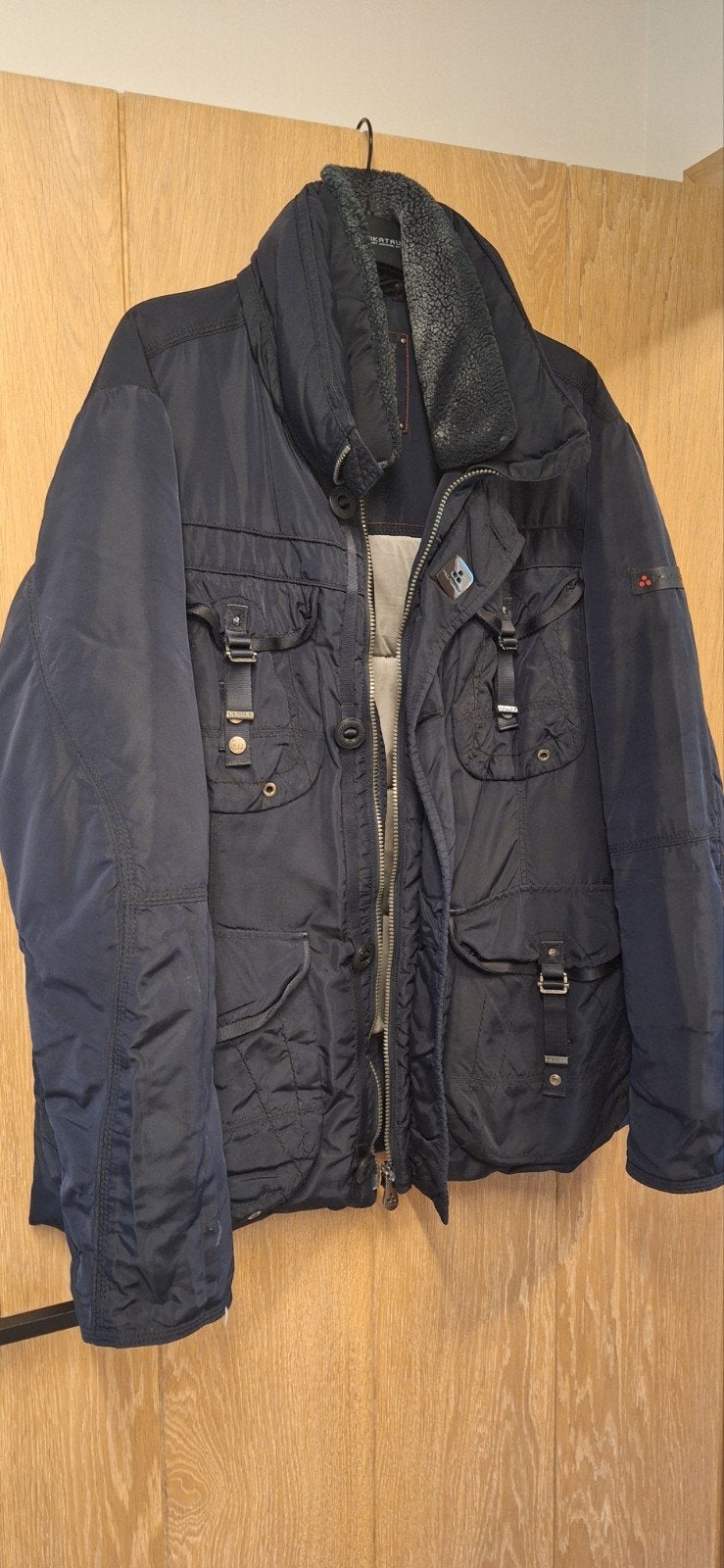 Peuterey winterjas donkerblauw gebruikt, Blauw, Maat 56/58 (XL), Ophalen of Verzenden, Gedragen