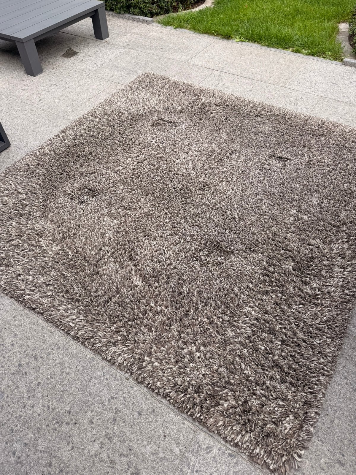 Tapijt hoogpolig 2m x 2m, Huis en Inrichting, Ophalen, Gebruikt, Bruin, Vierkant