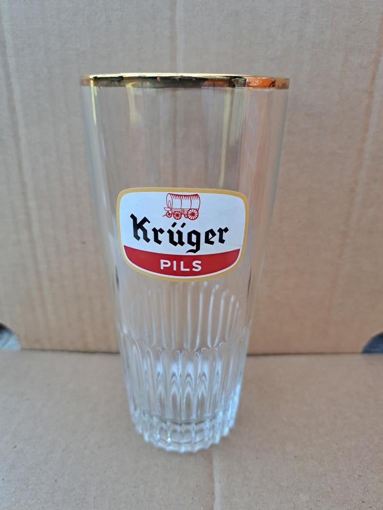 2 retro pils glazen van KRUGER het gewone type, Enlèvement ou Envoi, Comme neuf, Verre ou Verres, Autres marques